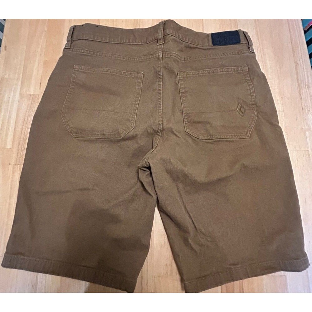 Black Diamond Shorts Mens 34 Brown 11" Inseam Canvas Chino Stretch Climbing